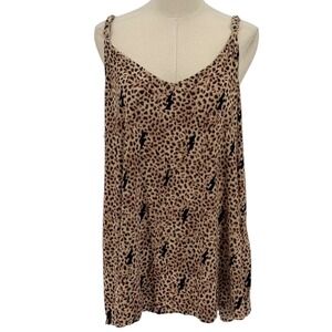 Torrid Super Soft Knits Leopard Lightning Bolt Cami Tank Top Women 3